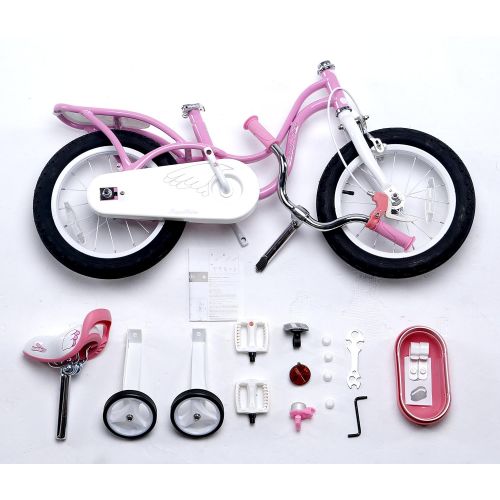  Royalbaby RoyalBaby Little Swan Elegant Girls Bike, 14-16-18 inch Wheels, Pink and White