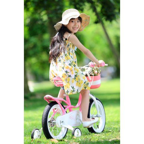  Royalbaby RoyalBaby Little Swan Elegant Girls Bike, 14-16-18 inch Wheels, Pink and White
