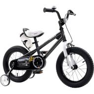 RoyalBaby Freestyle Kids Bike Boys Girls 16 Inch BMX Childrens Bicycle with Training Wheels & Kickstand for Ages 4-7 years, Black