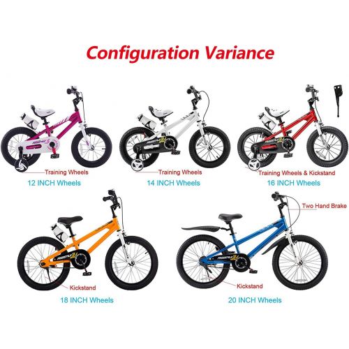  RoyalBaby Kids Bike Boys Girls Freestyle Bicycle 12 14 16 inch with Training Wheels,16 18 20 inch with Kickstand Childs Bike Blue Red Orange Green Pink White Fuchsia