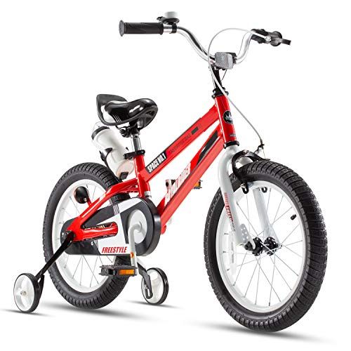  Royalbaby Boys Girls Kids Bike Space No.1 Steel Cycle 3-9 Years 14 16 18 Inch Bike Training Wheels Kickstand Black Red Childs Bicycle