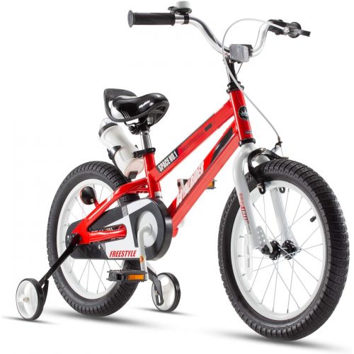  Royalbaby Boys Girls Kids Bike Space No.1 Steel Cycle 3-9 Years 14 16 18 Inch Bike Training Wheels Kickstand Black Red Childs Bicycle