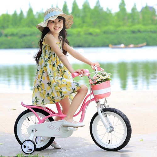  RoyalBaby Little Swan Kids Bike Girls 12 14 16 18 Inch Childrens Bicycle with Basket for Age 3-10 Years