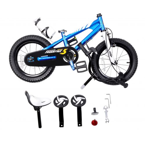  Royalbaby BMX Freestyle 14 inch Kids Bike, Blue with two hand brakes