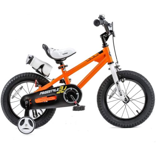  RoyalBaby Freestyle 12 inch Kids Bike Boys and Girls Bicycle Orange Come With Traning Wheels and Water Bottle