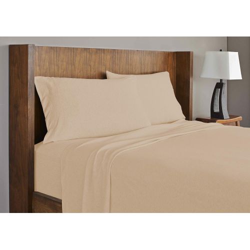  Royale Linens Soft Tees Jersey Knit Sheet Set, Full, Taupe