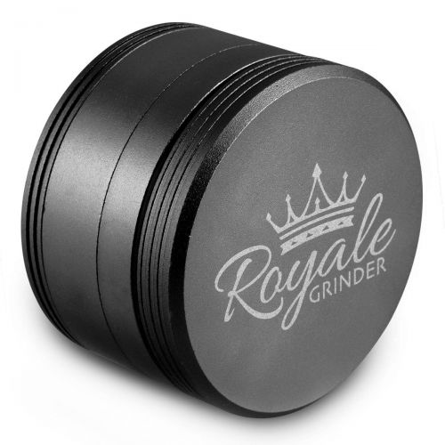  Royale grinder Royale Grinder 4-teilig, 6,3cm Herb Grinder mit Pollen Catcher und Pollen Press silber