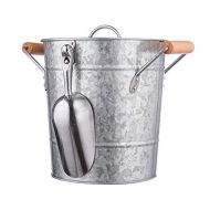 [아마존베스트]Royalty Art Vintage Ice Bucket with Lid, Scoop, and Carry Handles for Parties, Backyard Barbecues, Picnics, and Camping, Heavy Duty Galvanized Steel for Outdoor Bar Use