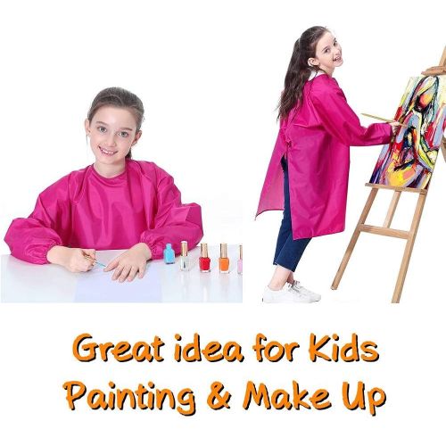  [아마존베스트]Royar beauty Kids Painting Apron, Waterproof Art Smocks for Child,Artist Aprons with Long Sleeve,Long Section Apron for Toddler(Small-XL)