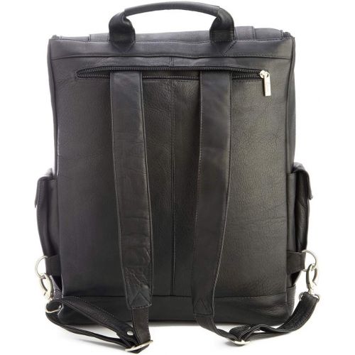  Royce Leather Colombian Backpack with 15 Laptop Sleeve, Black, One Size