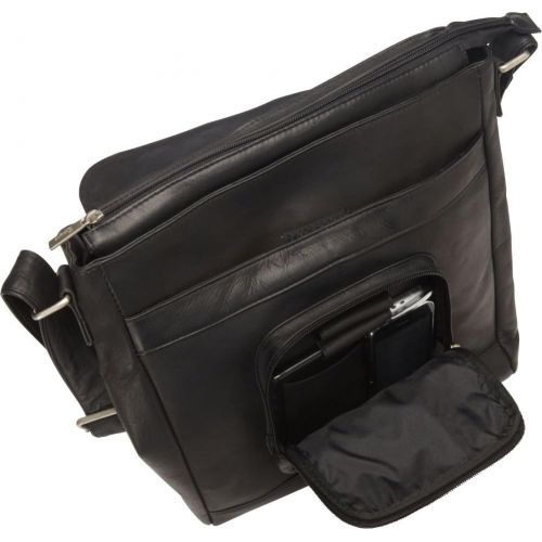  Royce Leather 16 Inch Laptop Messenger Bag in Colombian, Black, One Size