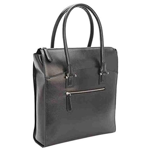  Royce Leather RFID Blocking Travel Carryall Laptop Tote Bag in Saffiano, Black, One Size