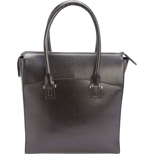  Royce Leather RFID Blocking Travel Carryall Laptop Tote Bag in Saffiano, Black, One Size