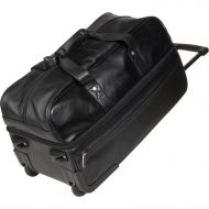 Royce Leather Luxury Rolling Trolley Duffel Bag Luggage Handmade in Leather, Black One Size