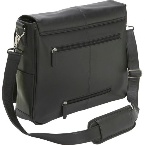  Royce Leather Laptop Messenger Bag, Black