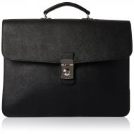Royce Leather Luxury Double Gusset Briefcase Handcrafted in Saffiano Leather, Black