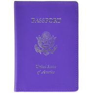 Royce Leather Passport Holder and Travel Document Organizer in Leather, Purple
