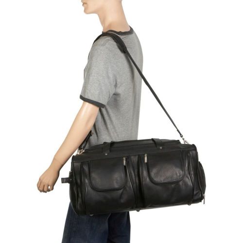  Royce Leather Executive Travel Duffel Bag Handcrafted in Colombian Leather, Black, One Size