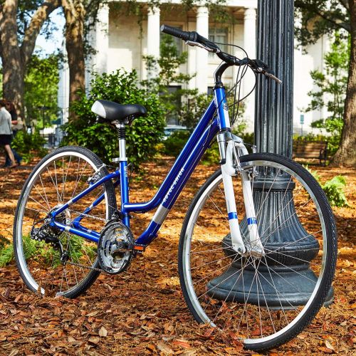  Royce Union 700c RMY Womens 21-Speed Hybrid Comfort Bike, Pearl Blue