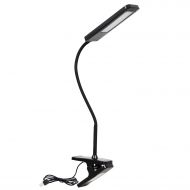 Rozky ROZKY Dimmable Eye-Care LED Clip On Desk Lamp with USB Charging and Flexible Gooseneck,Touch Switch,3 Brightness and 3 Color Temperature,for Studio Office Reading Drafting Task, Wo