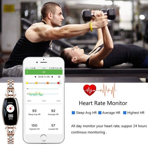  Rsiosle Womens Smart Watch Heart Rate Blood Pressure Activity Fitness Tracker Sleep Monitor Period Reminder IP67 Waterproof Smartwatch