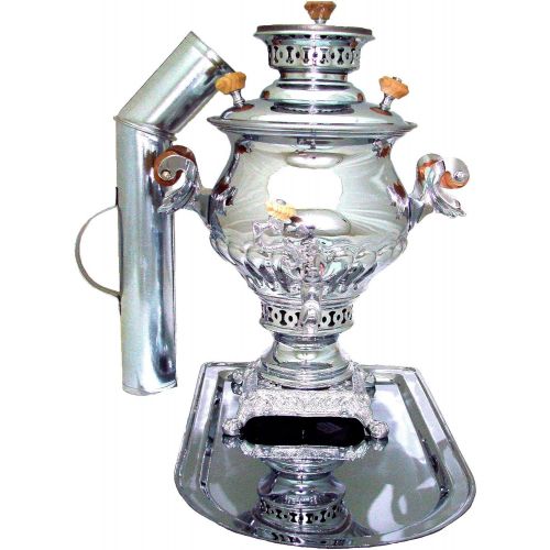  RuPost Steel Coal & Wood Samovar Camp Stove Tea Kettle 2.5L in set Samovar from Russia