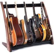 Ruach GR-2 Curve Customisable 5 Way Guitar Rack and Holder for Guitars and Cases - Walnut