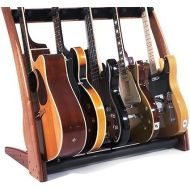 Ruach GR-2 Curve Customisable 5 Way Guitar Rack and Holder for Guitars and Cases - Mahogany