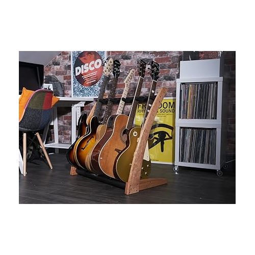  GR-2 Curve Customisable 5 Way Guitar Rack and Holder for Guitars and Cases - Cherry