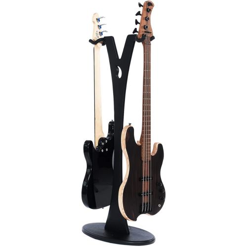  GS-2 Dual Bass, Acoustic and Electric Wooden Guitar Stand - Black