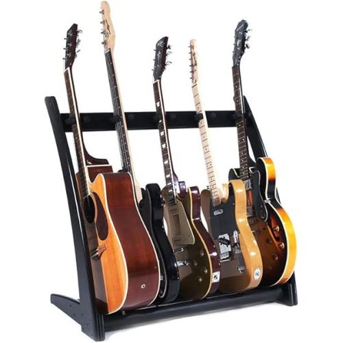  GR-2 Curve Customisable 5 Way Guitar Rack and Holder for Guitars and Cases - Black