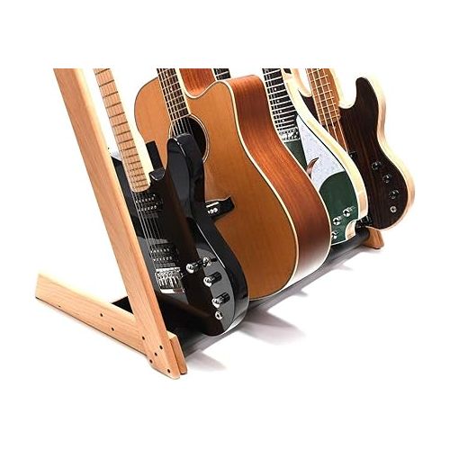  GR-2 Customisable 5 Way Multi Guitar Rack and Holder for Guitars and Cases - Cherry