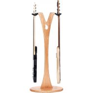Ruach GS-2 Dual Bass, Acoustic and Electric Wooden Guitar Stand - Cherry