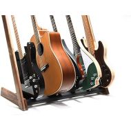 GR-2 Customisable 5 Way Multi Guitar Rack and Holder for Guitars and Cases - Walnut