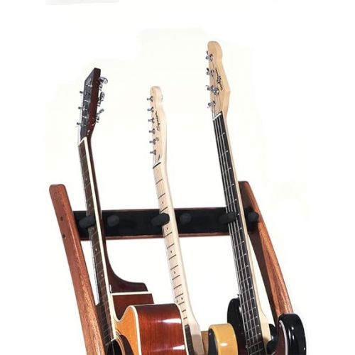  GR3 Curve 3 Way Customisable Guitar Rack for Guitars and Cases - Mahogany, 530x835x500mm