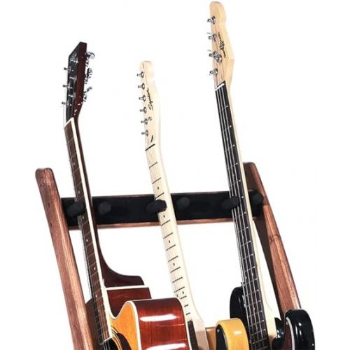  GR3 Curve 3 Way Customisable Guitar Rack for Guitars and Cases - Walnut