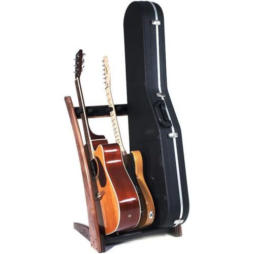  GR3 Curve 3 Way Customisable Guitar Rack for Guitars and Cases - Walnut