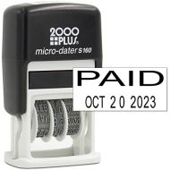 Rubber Stamp Creation Cosco 2000 Plus Self-Inking Rubber Date Office Stamp with Paid Phrase & Date - Black Ink (Micro-Dater 160), 12-Year Band