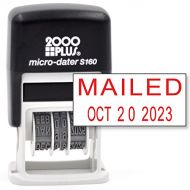 Rubber Stamp Creation Cosco 2000 Plus Self-Inking Rubber Date Office Stamp with MAILED Phrase & Date - RED Ink (Micro-Dater 160), 12-Year Band