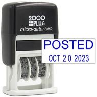 Rubber Stamp Creation Cosco 2000 Plus Self-Inking Rubber Date Office Stamp with Posted Phrase & Date - Blue Ink (Micro-Dater 160), 12-Year Band