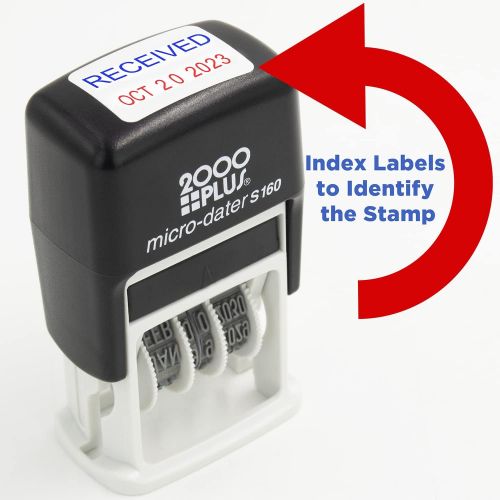 Rubber Stamp Creation Cosco 2000 Plus Self-Inking Rubber Date Office Stamp with Posted Phrase & Date - Blue Ink (Micro-Dater 160), 12-Year Band