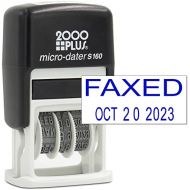 Rubber Stamp Creation Cosco 2000 Plus Self-Inking Rubber Date Office Stamp with FAXED Phrase & Date - Blue Ink (Micro-Dater 160), 12-Year Band