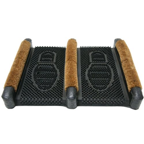  Rubber-Cal 2 French Provincial Coir Front Doormats and 1 Boot Scraper