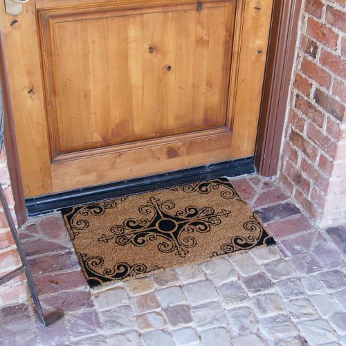  Rubber-Cal 2 French Provincial Coir Front Doormats and 1 Boot Scraper