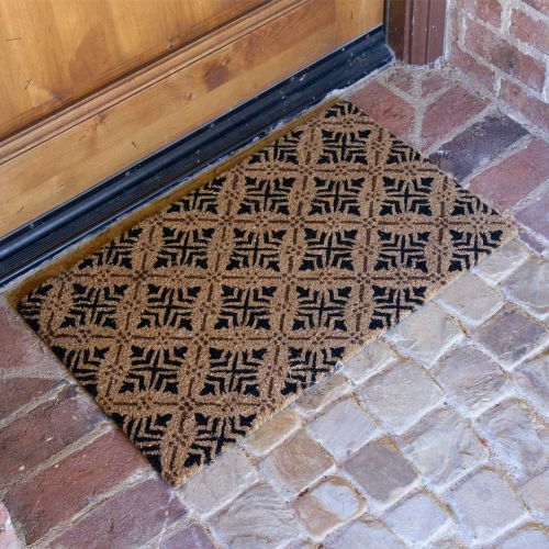  Rubber-Cal 2 French Provincial Coir Front Doormats and 1 Boot Scraper