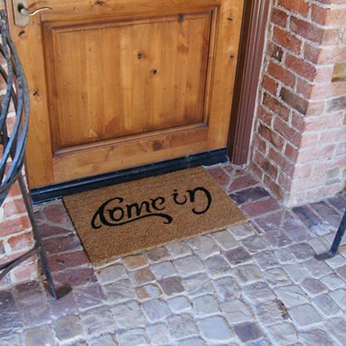  Rubber-Cal Come In Welcome Door Mat - 18 x 30 inches - Coir Door Mat