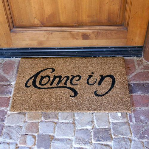  Rubber-Cal Come In Welcome Door Mat - 18 x 30 inches - Coir Door Mat