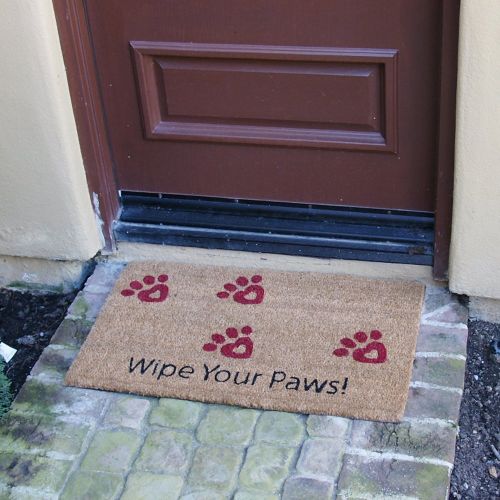  Rubber-Cal Wipe Your Paws! Doormat - 18 x 30 inches - Animal Doormats