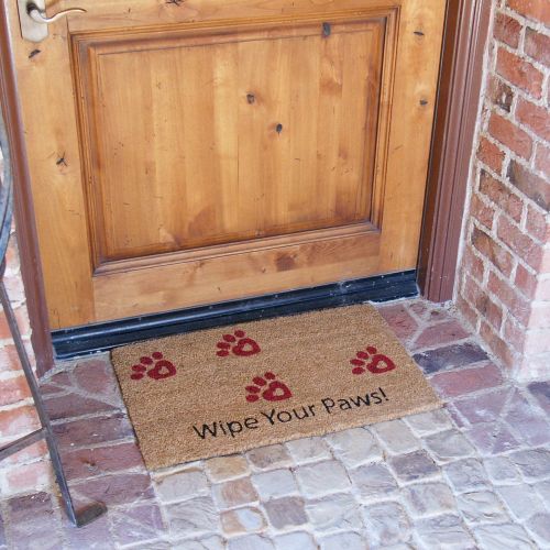  Rubber-Cal Wipe Your Paws! Doormat - 18 x 30 inches - Animal Doormats