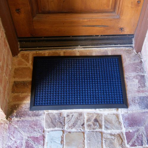  Rubber-Cal 03-200-ZWBLNottingham Rubber Backed Carpet Entry Indoor Doormat, 2 x 3, Blue